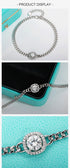 Vixonna Women's Moissanite Cuban Chain Bracelet 925 Silver