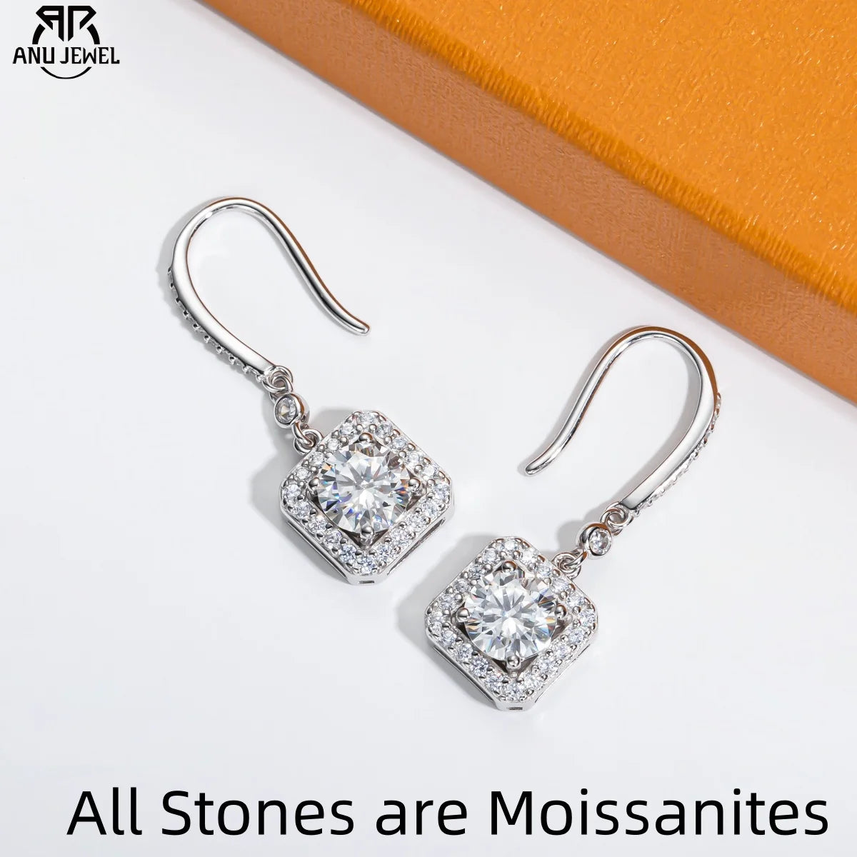 Vixonna Women's Moissanite Drop Earrings 1ct 925 Silver D Color