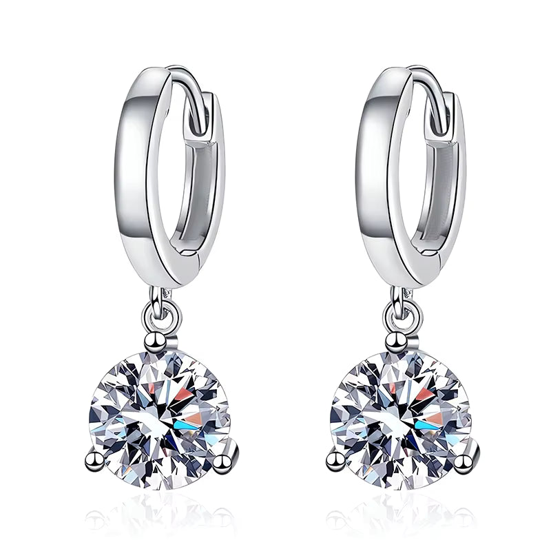 Vixonna Women's Moissanite Drop Earrings 925 Silver D Color VVS1