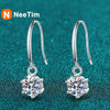 Vixonna Women's Moissanite Drop Hoop Earrings 925 Silver D Color VVS1