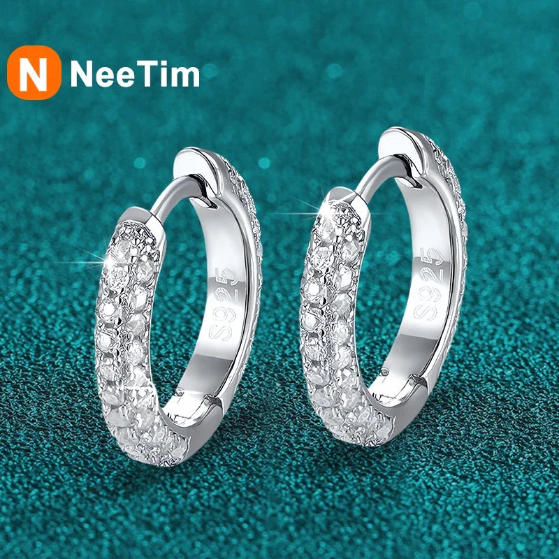 Vixonna Women's Moissanite Earrings 925 Silver D Color VVS1