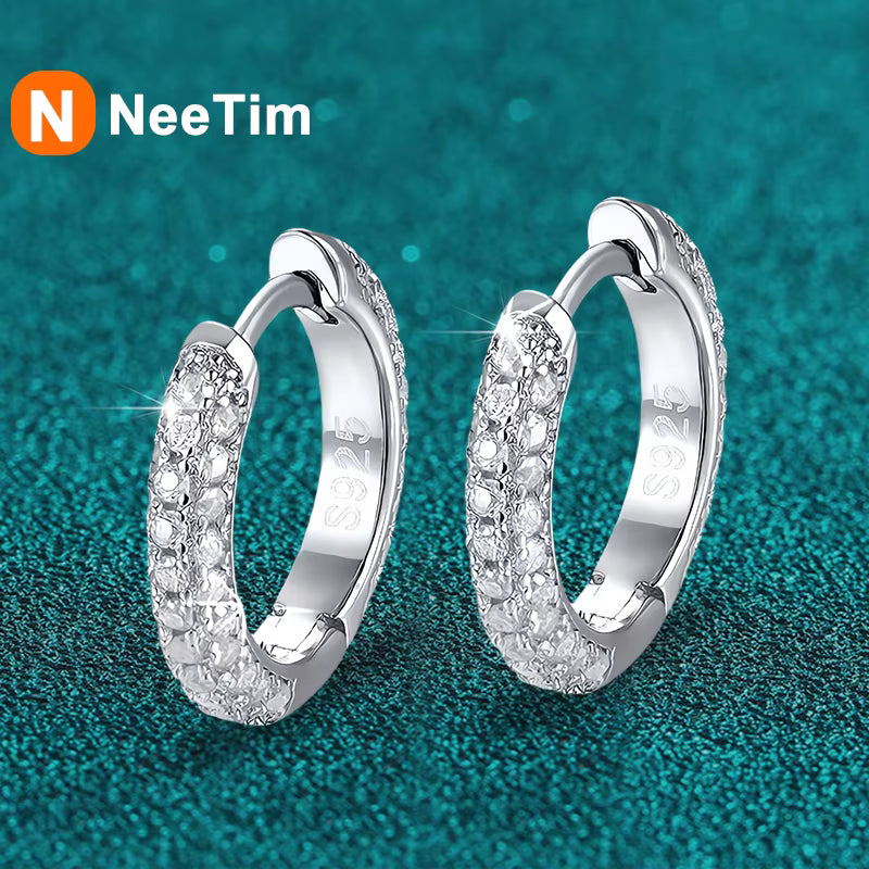 Vixonna Women's Moissanite Earrings 925 Silver D Color VVS1
