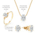 Vixonna Women's Moissanite Engagement Jewelry Set 925 Silver D Color VVS1