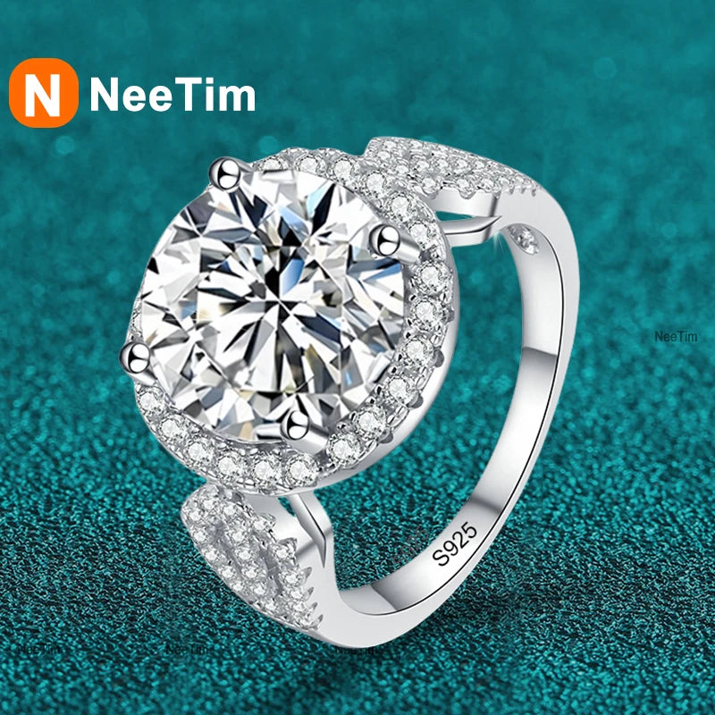 Vixonna Women's Moissanite Engagement Ring 5ct D Color 925 Silver VVS1