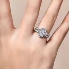 Vixonna Women's Moissanite Engagement Ring 925 Silver D Color VVS1