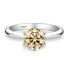 Vixonna Women's Moissanite Engagement Wedding Ring 925 Silver 18K Gold Plated