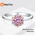 Vixonna Women's Moissanite Engagement Wedding Ring 925 Silver 18K Gold Plated