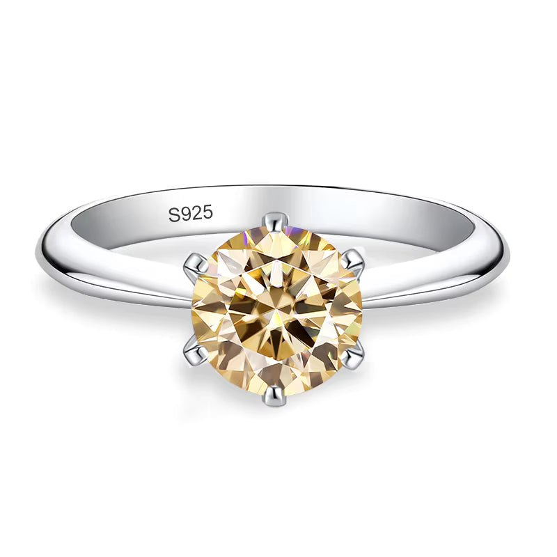 Vixonna Women's Moissanite Engagement Wedding Ring 925 Silver 18K Gold Plated