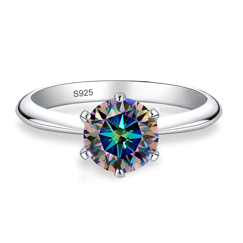 Vixonna Women's Moissanite Engagement Wedding Ring 925 Silver 18K Gold Plated