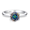 Vixonna Women's Moissanite Engagement Wedding Ring 925 Silver 18K Gold Plated