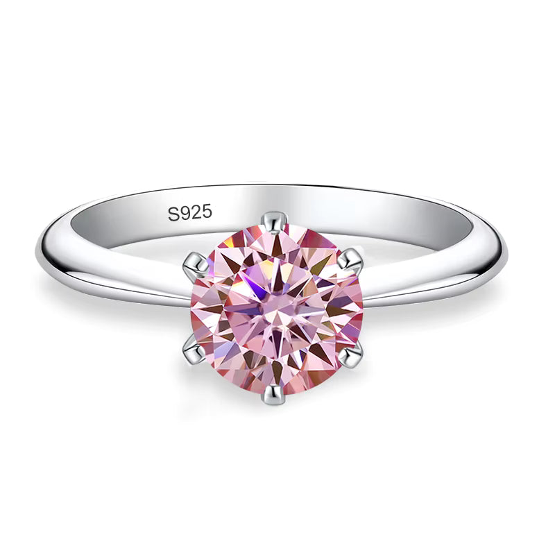 Vixonna Women's Moissanite Engagement Wedding Ring 925 Silver 18K Gold Plated