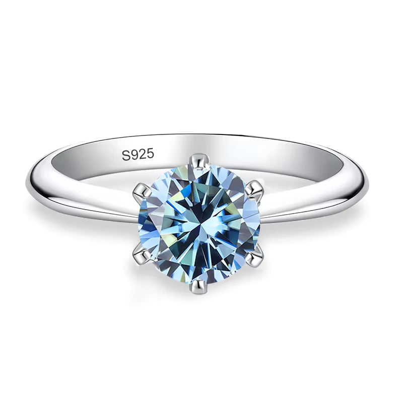 Vixonna Women's Moissanite Engagement Wedding Ring 925 Silver 18K Gold Plated