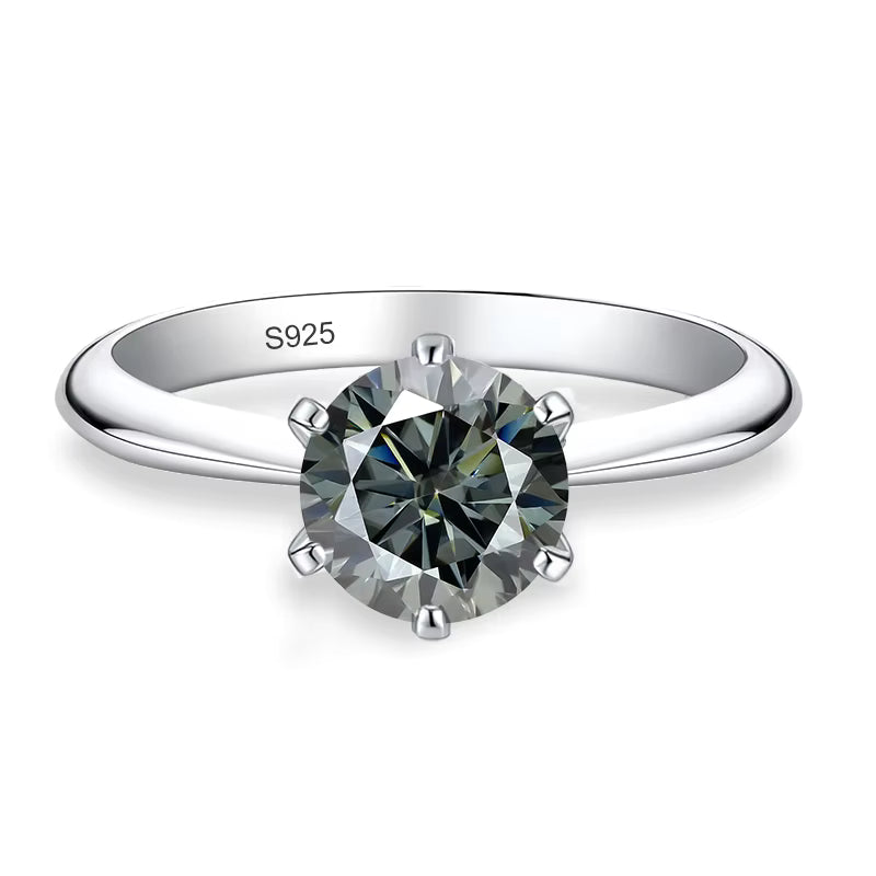 Vixonna Women's Moissanite Engagement Wedding Ring 925 Silver 18K Gold Plated