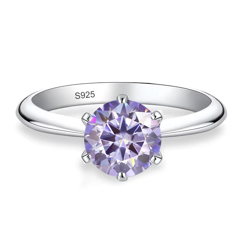 Vixonna Women's Moissanite Engagement Wedding Ring 925 Silver 18K Gold Plated