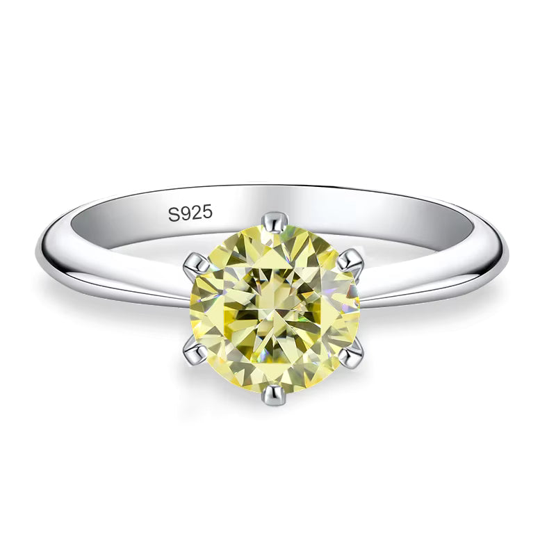 Vixonna Women's Moissanite Engagement Wedding Ring 925 Silver 18K Gold Plated