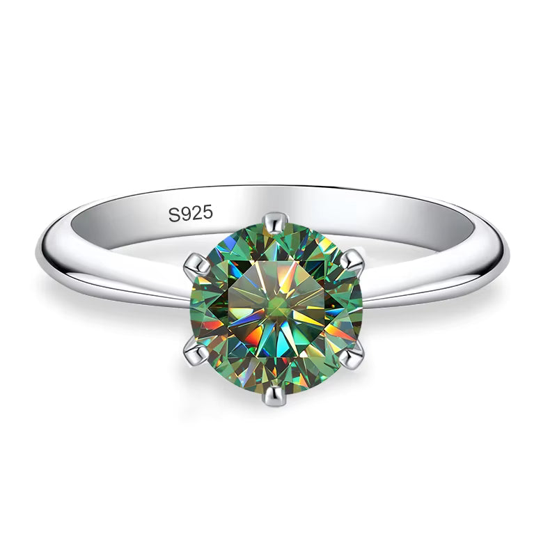 Vixonna Women's Moissanite Engagement Wedding Ring 925 Silver 18K Gold Plated