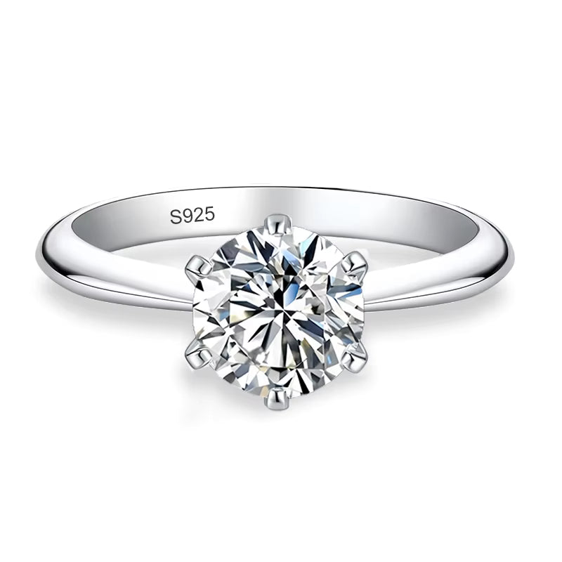 Vixonna Women's Moissanite Engagement Wedding Ring 925 Silver 18K Gold Plated