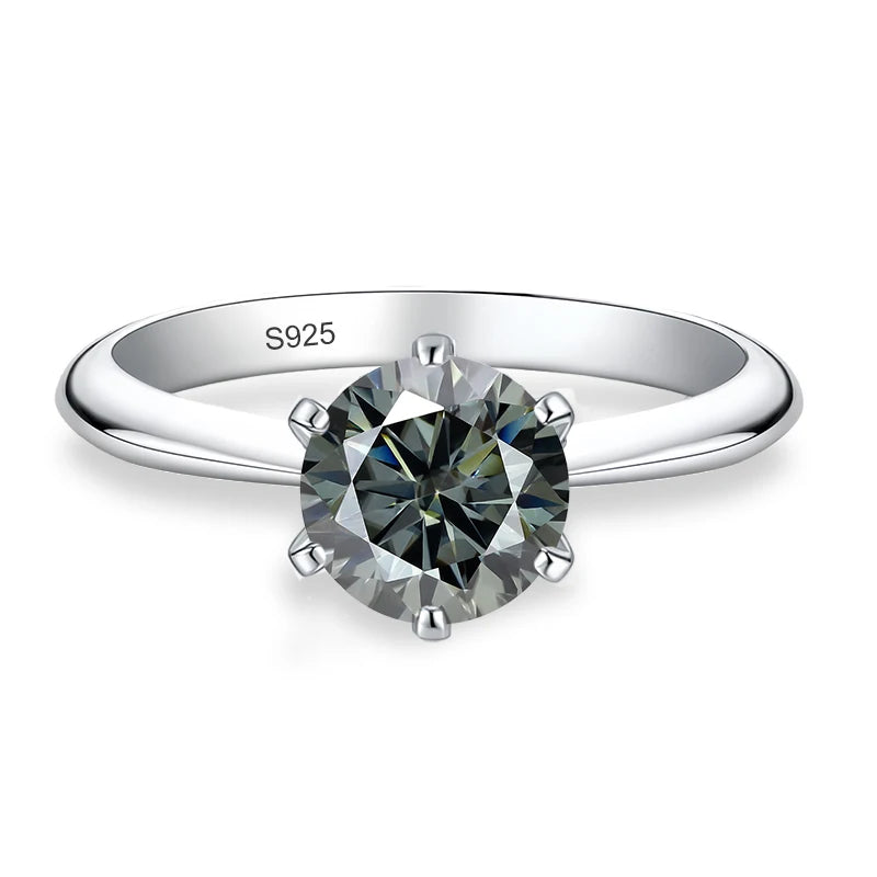 Vixonna Women's Moissanite Engagement Wedding Ring 925 Silver 18K Gold Plated