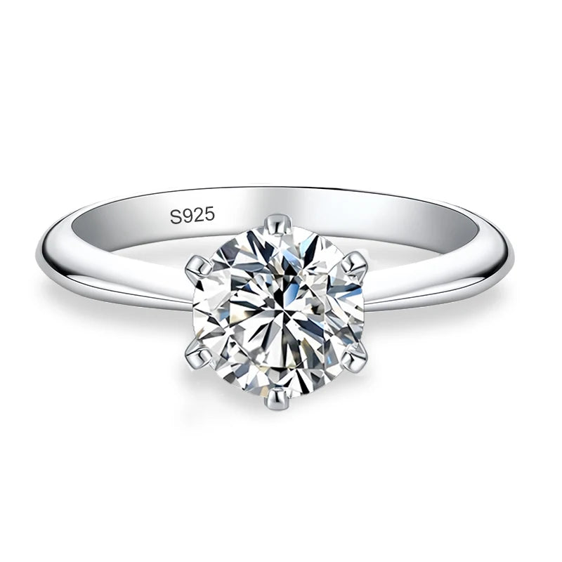 Vixonna Women's Moissanite Engagement Wedding Ring 925 Silver 18K Gold Plated