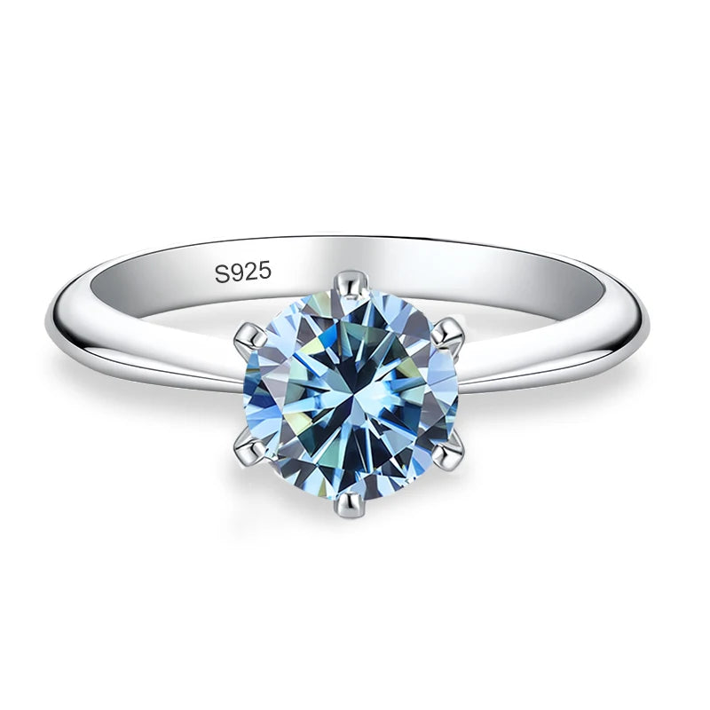 Vixonna Women's Moissanite Engagement Wedding Ring 925 Silver 18K Gold Plated
