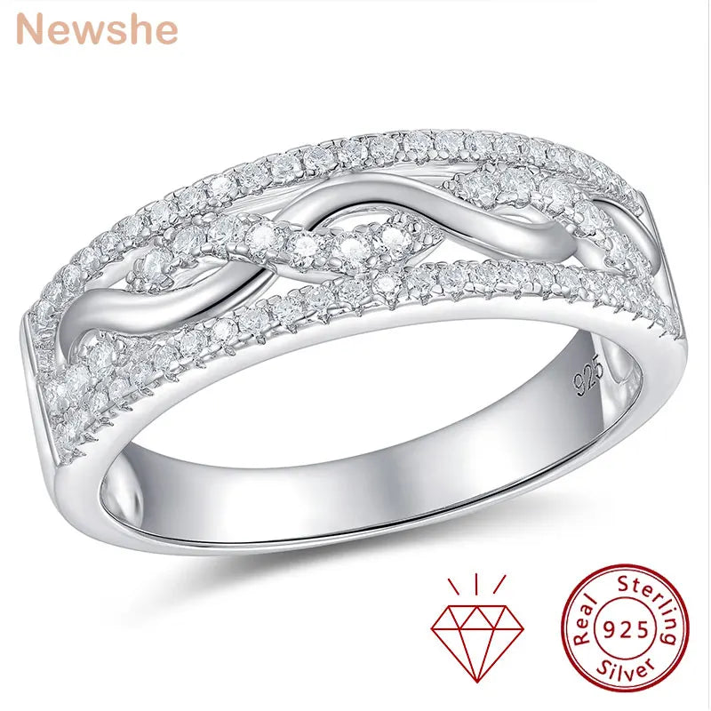 Vixonna Women's Moissanite Eternity Band Ring 925 Silver D Color VVS1