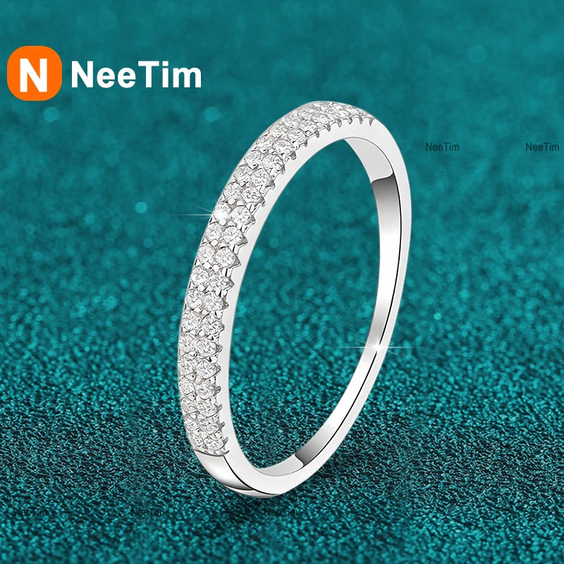 Vixonna Women's Moissanite Eternity Band Ring 925 Silver D Color VVS1