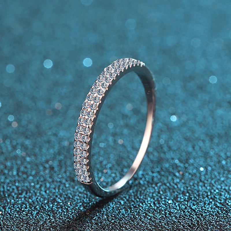 Vixonna Women's Moissanite Eternity Band Ring 925 Silver D Color VVS1