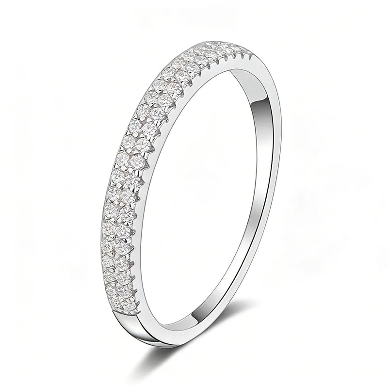 Vixonna Women's Moissanite Eternity Band Ring 925 Silver D Color VVS1