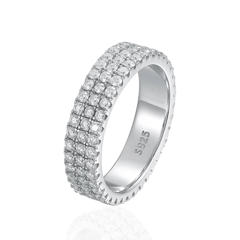 Vixonna Women's Moissanite Eternity Band Wedding Ring 925 Silver D Color VVS1