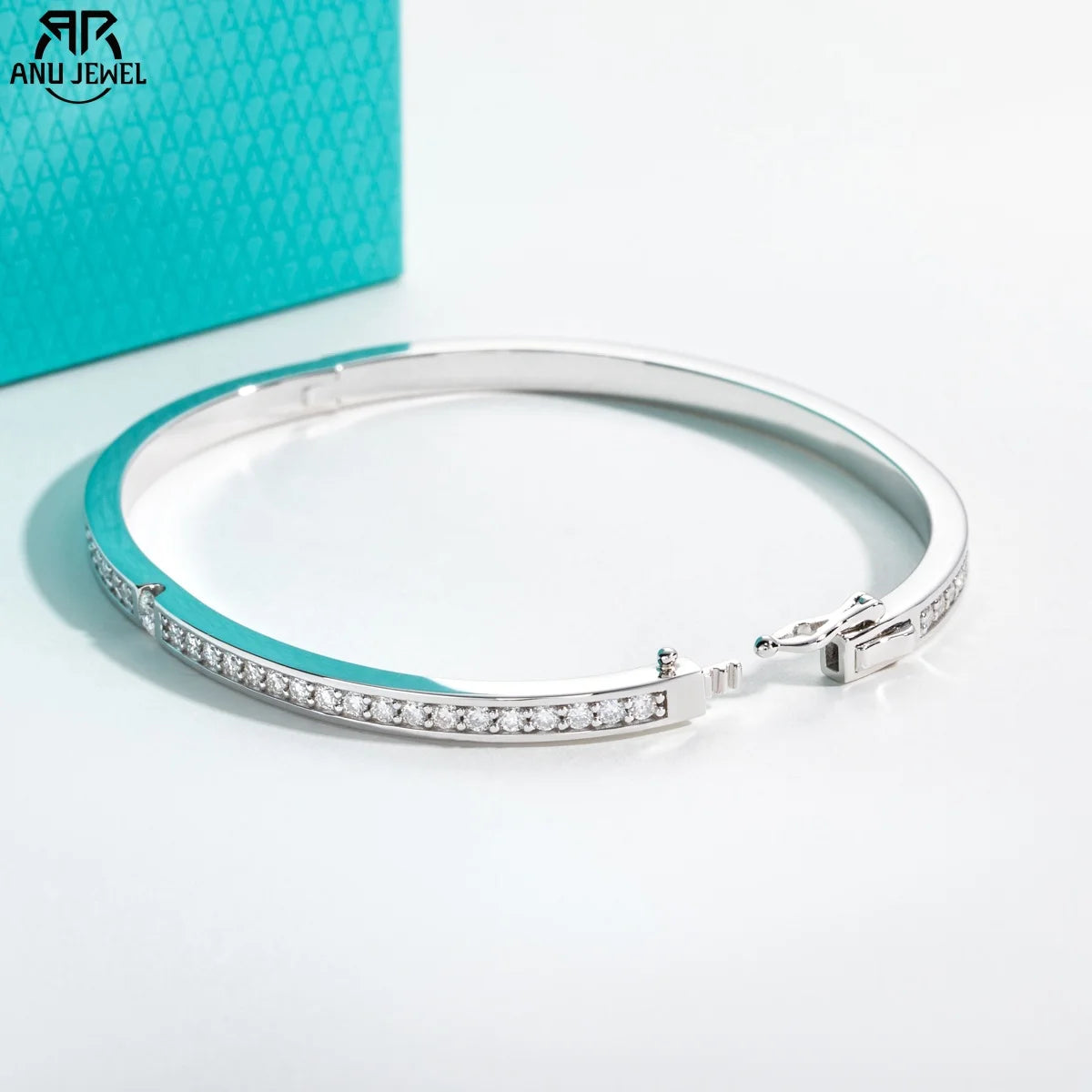 Vixonna Women's Moissanite Eternity Bracelet Bangle 925 Silver 2.017ct