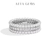 Vixonna Women's Moissanite Eternity Engagement Ring 925 Silver D Color VVS1