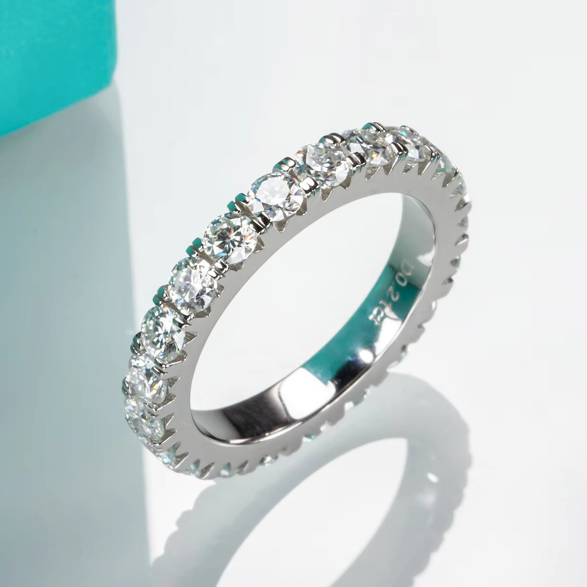 Vixonna Women's Moissanite Eternity Wedding Band Ring 925 Silver D Color