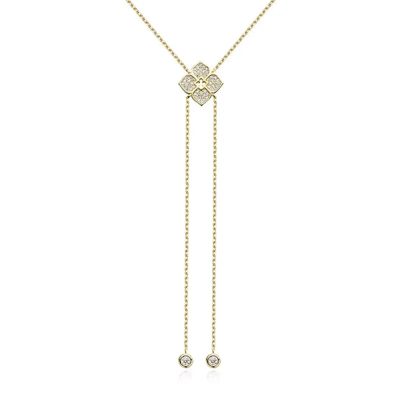 Vixonna Women's Moissanite Flower Pendant Necklace 925 Silver D Color VVS1