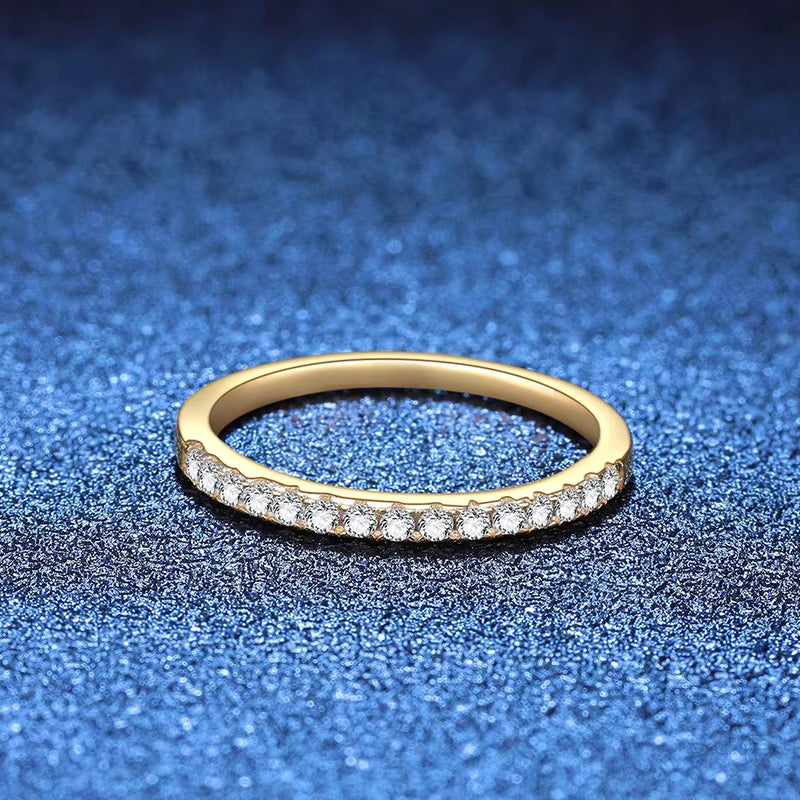 Vixonna Women's Moissanite Full Eternity Wedding Band Ring 925 Silver D Color