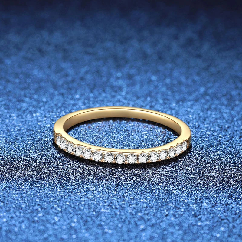 Vixonna Women's Moissanite Full Eternity Wedding Band Ring 925 Silver D Color