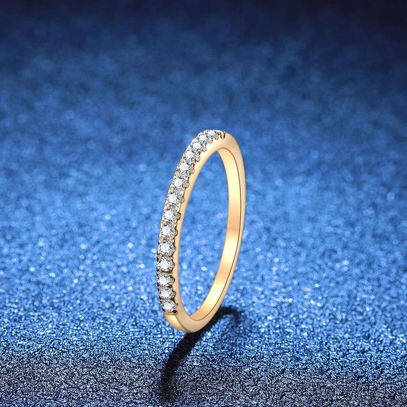 Vixonna Women's Moissanite Full Eternity Wedding Band Ring 925 Silver D Color