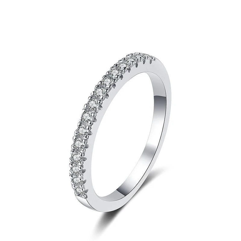 Vixonna Women's Moissanite Full Eternity Wedding Band Ring 925 Silver D Color