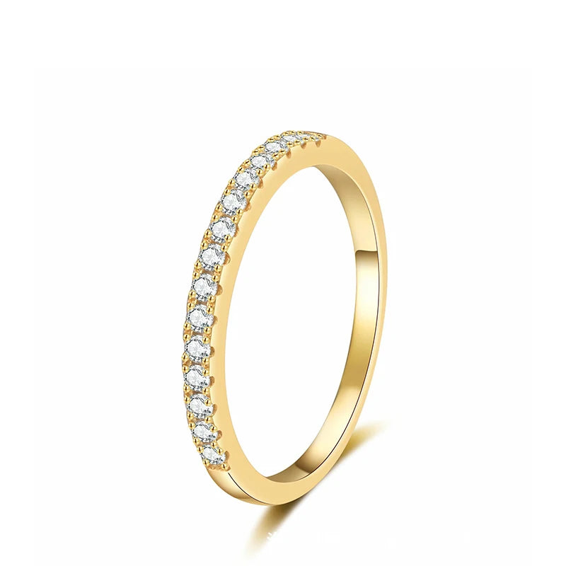 Vixonna Women's Moissanite Full Eternity Wedding Band Ring 925 Silver D Color