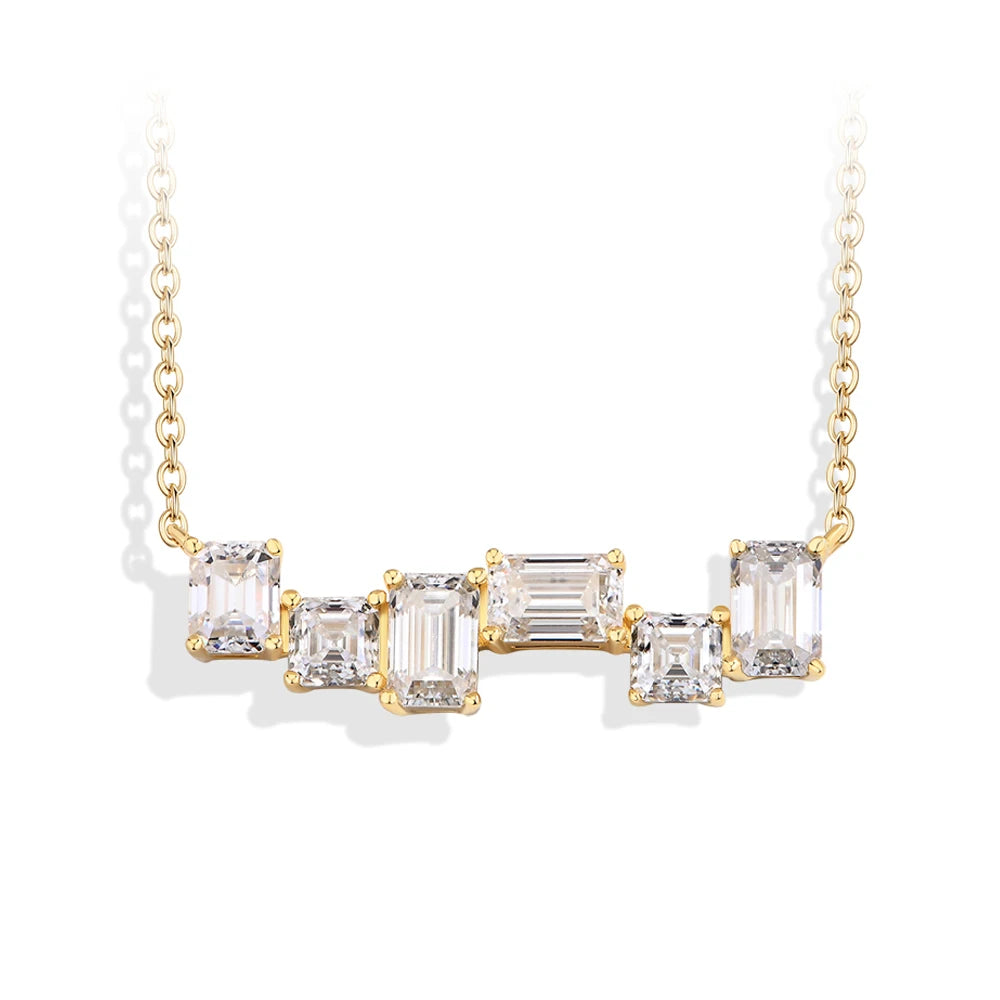 Vixonna Women's Moissanite Geometric Necklace 925 Silver 18k Gold Plated D Color VVS1
