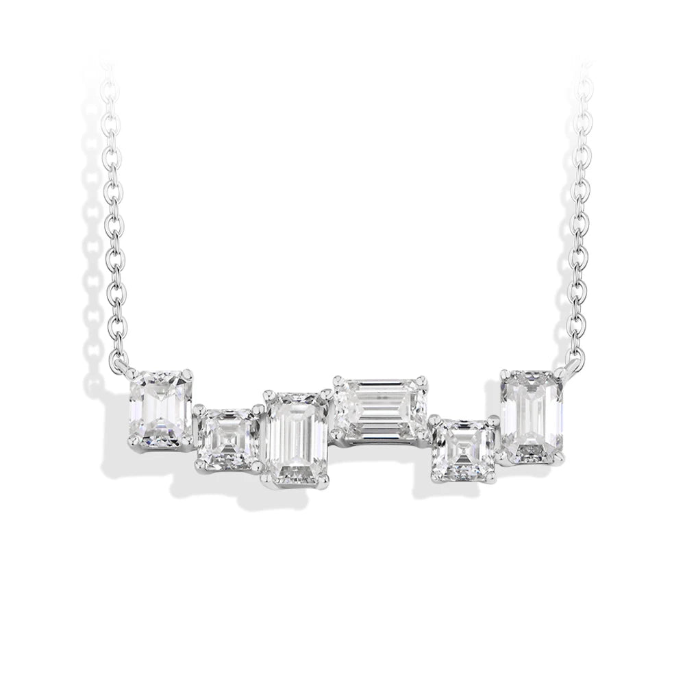 Vixonna Women's Moissanite Geometric Necklace 925 Silver 18k Gold Plated D Color VVS1