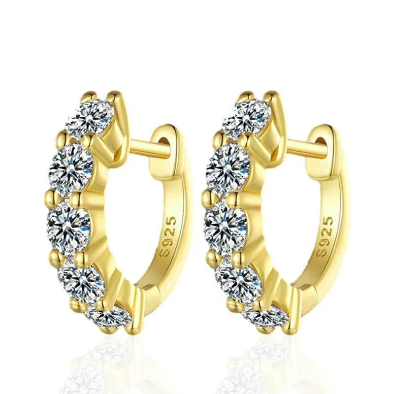 Vixonna Women's Moissanite Hoop Earrings 925 Silver D Color VVS1 0.12 in