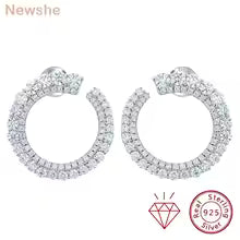 Vixonna Women's Moissanite Hoop Earrings 925 Silver D Color VVS1