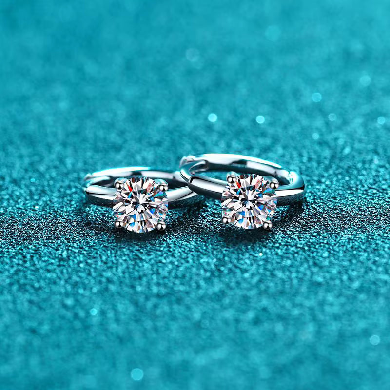 Vixonna Women's Moissanite Hoop Earrings 925 Silver D Color VVS1
