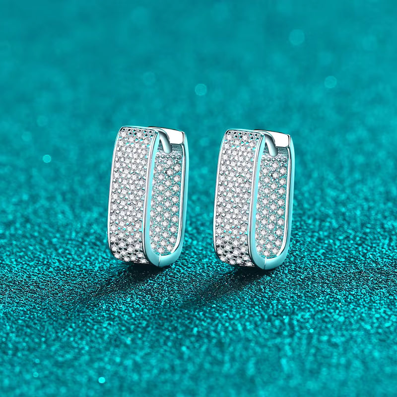 Vixonna Women's Moissanite Hoop Earrings 925 Silver D Color VVS1