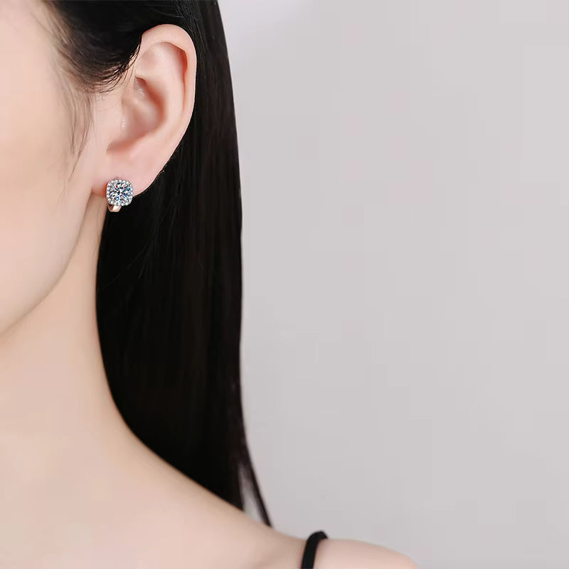Vixonna Women's Moissanite Hoop Earrings 925 Silver D Color VVS1