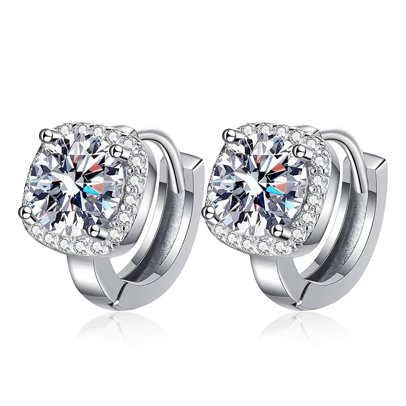 Vixonna Women's Moissanite Hoop Earrings 925 Silver D Color VVS1