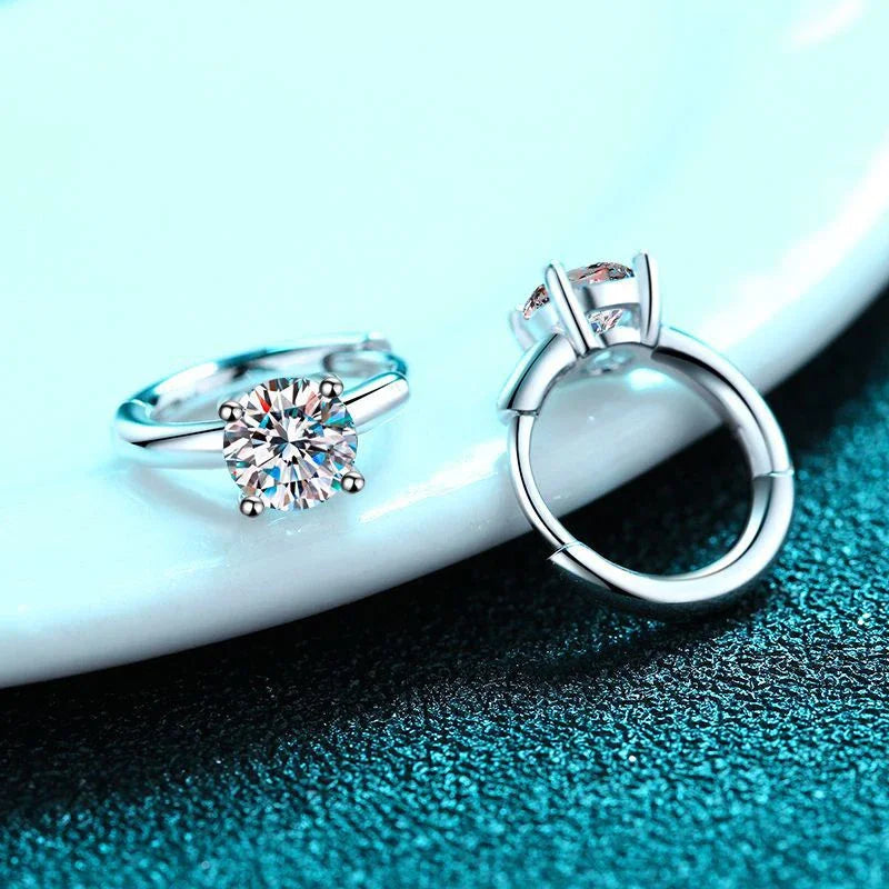 Vixonna Women's Moissanite Hoop Earrings 925 Silver D Color VVS1