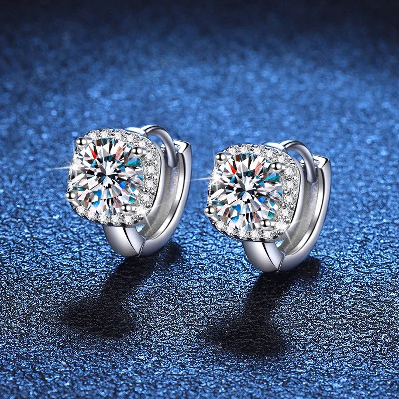 Vixonna Women's Moissanite Hoop Earrings 925 Silver D Color VVS1