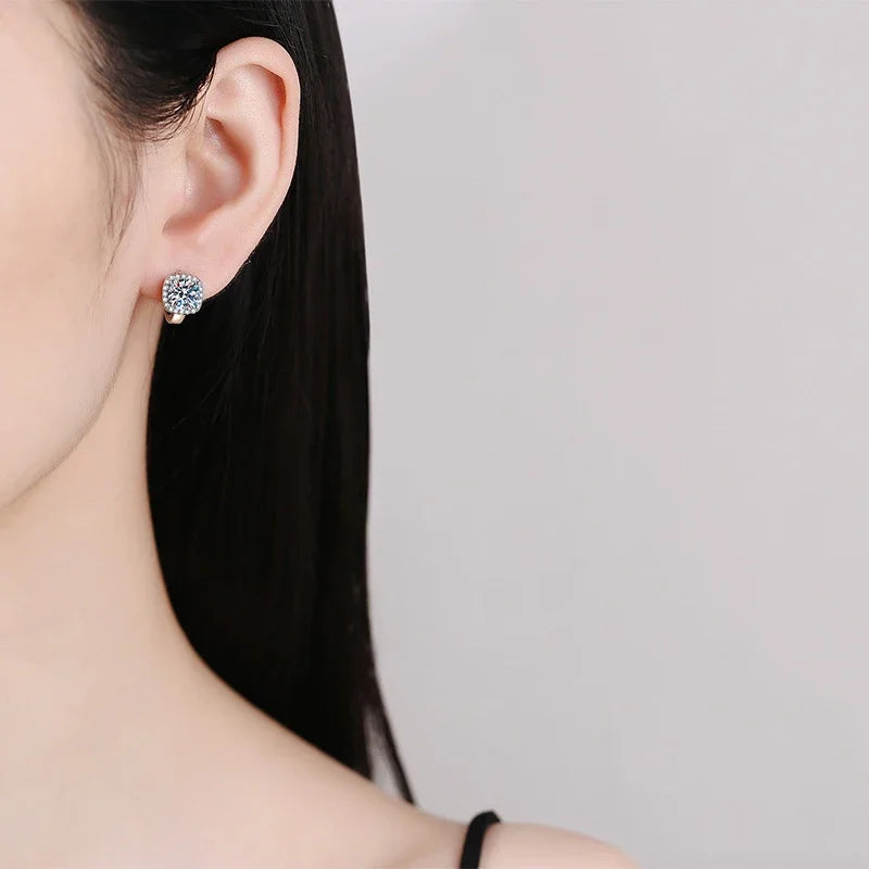Vixonna Women's Moissanite Hoop Earrings 925 Silver D Color VVS1
