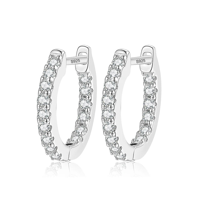 Vixonna Women's Moissanite Hoop Earrings 925 Silver D Color VVS1